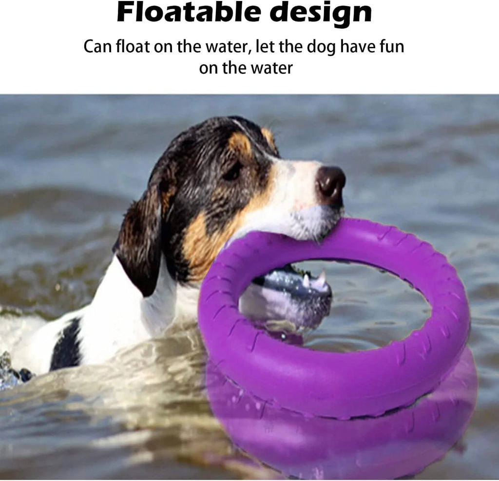 Durable Dog Flying Disc Chew Toy - Floating Fetch Toy for Medium/Large Aggressive Chewers, Interactive Pool Toy for Training & T