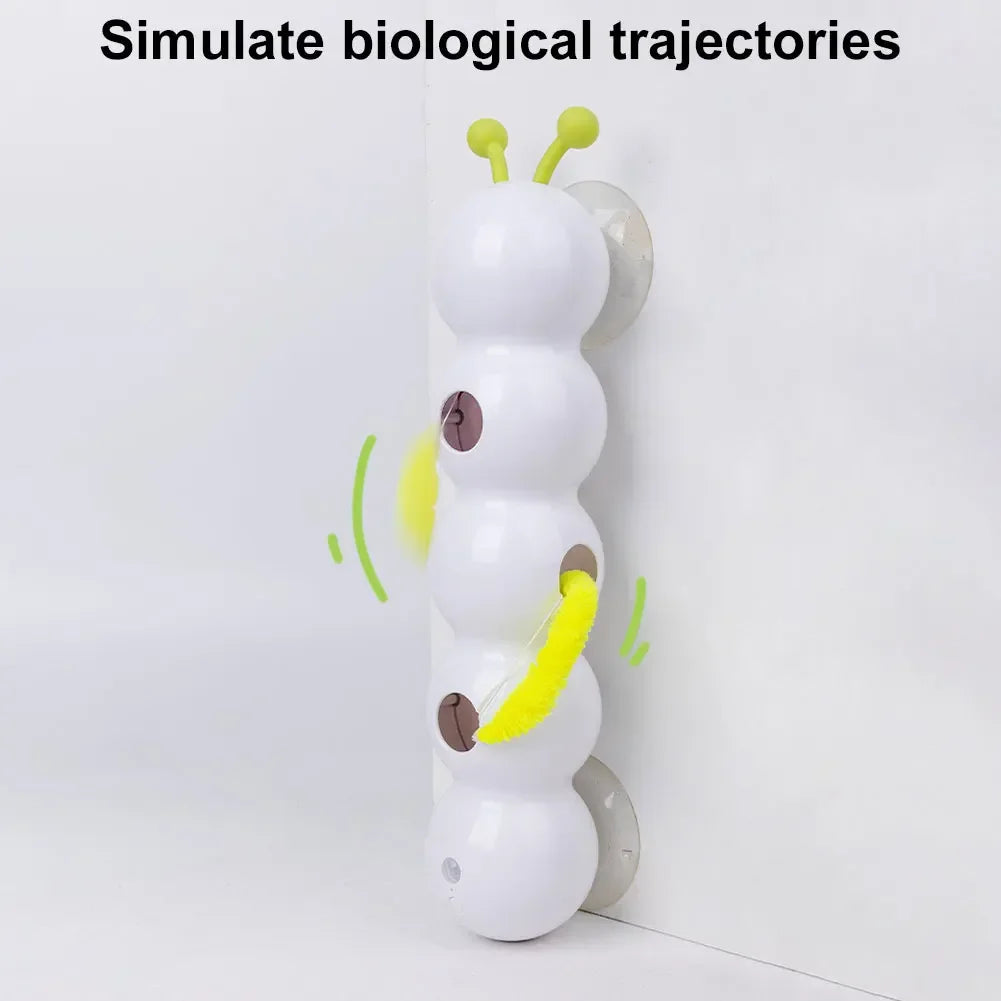 Caterpillar Teasing Cat Toy Motion Activated Kitten Toy Rechargeable Automatic Cat Toy with Tail for Indoor Cats Toy Ball