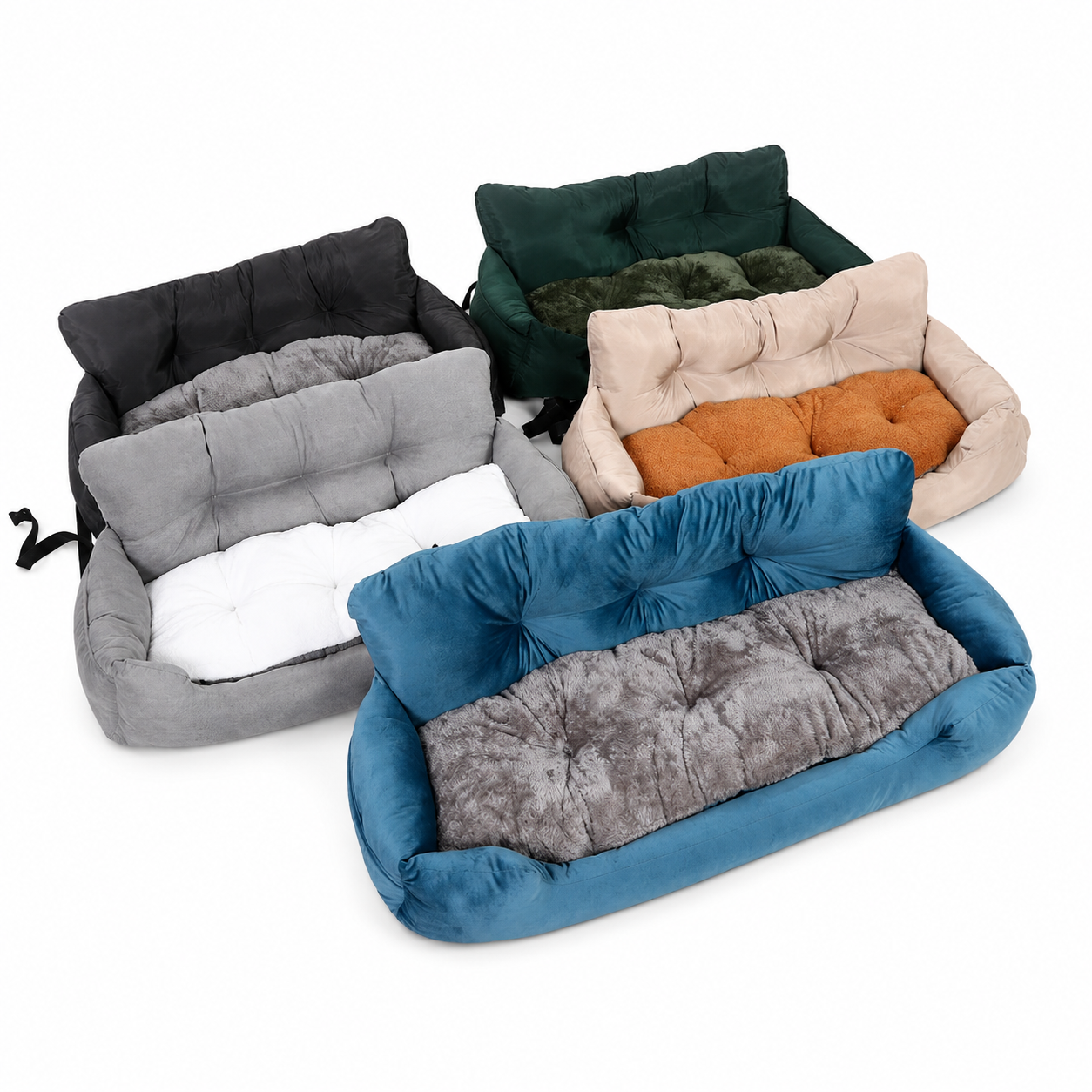 Premium Pet Car Seat Bed | Comfortable Travel Booster for Dogs & Cats