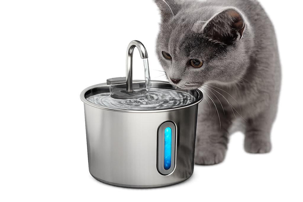 Premium Stainless Steel Pet Water Fountain | 2.2L Automatic Drinking Fountain