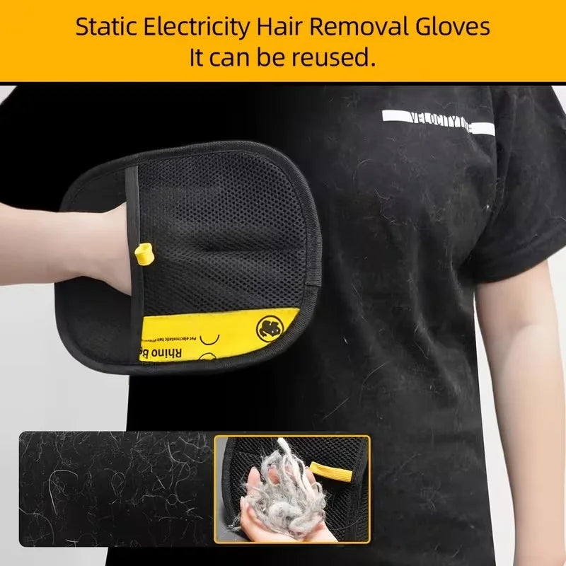 Pet Hair Removal Gloves Removes Pet Hair and Cleans Hard-To-Reach Areas Ideal for Bedding,Clothing,Sofas, Blankets Cat Dog Beds