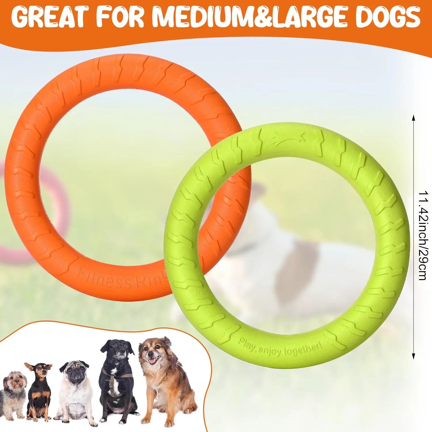 Durable Dog Flying Disc Chew Toy - Floating Fetch Toy for Medium/Large Aggressive Chewers, Interactive Pool Toy for Training & T