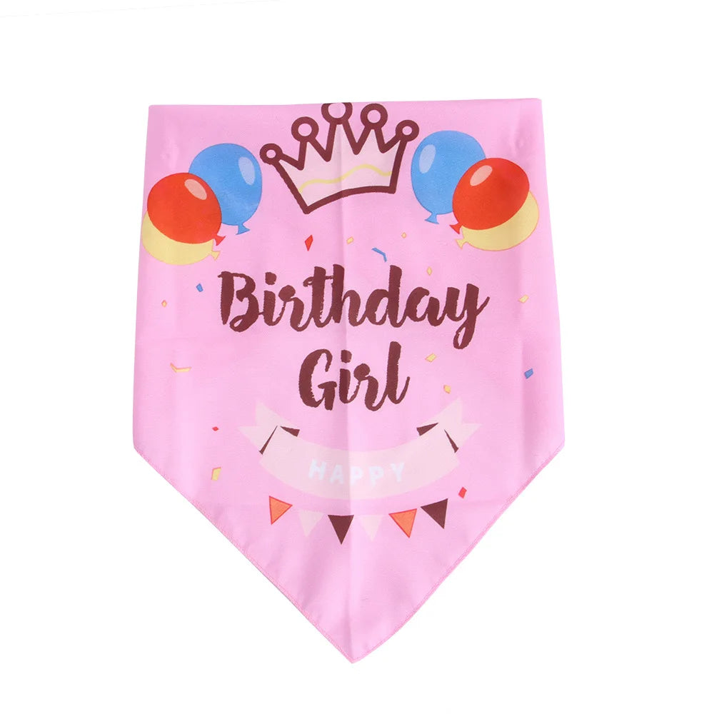Happy Birthday Dog Bandanas Triangular Bandage Scarf Pet Product Puppy Kitten Teddy Chihuahua Neckerchief Dogs Accessories Gift